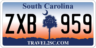 SC license plate ZXB959