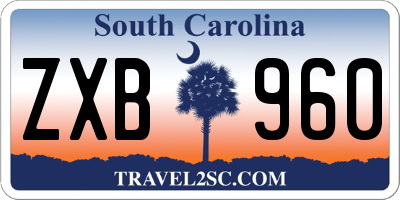 SC license plate ZXB960