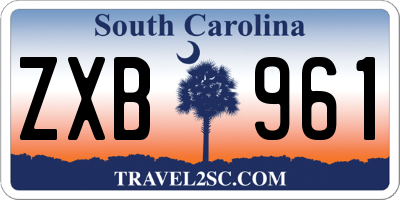 SC license plate ZXB961