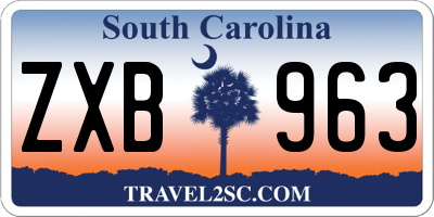 SC license plate ZXB963