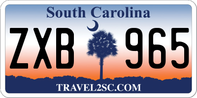 SC license plate ZXB965