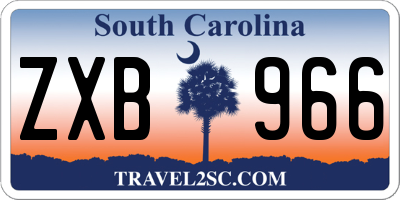 SC license plate ZXB966