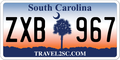 SC license plate ZXB967