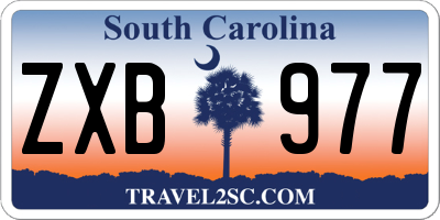 SC license plate ZXB977