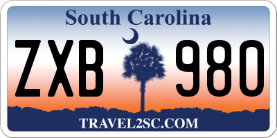 SC license plate ZXB980