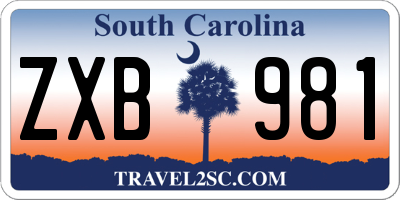 SC license plate ZXB981
