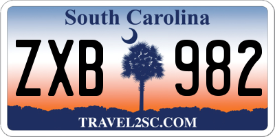 SC license plate ZXB982
