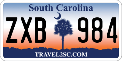 SC license plate ZXB984