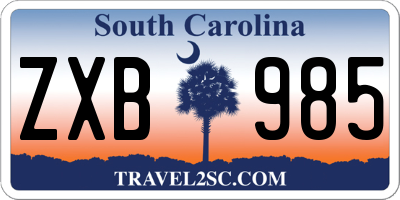 SC license plate ZXB985