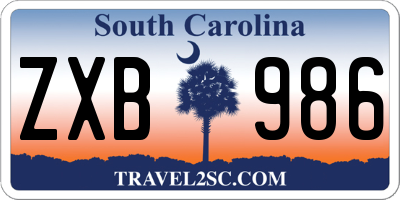 SC license plate ZXB986