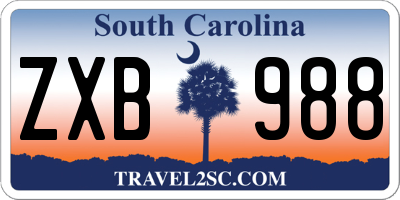 SC license plate ZXB988