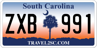 SC license plate ZXB991