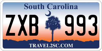 SC license plate ZXB993