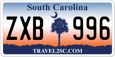 SC license plate ZXB996