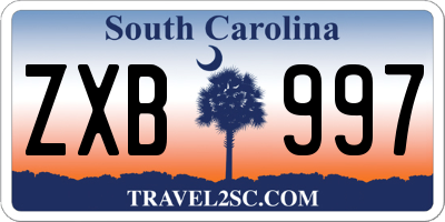 SC license plate ZXB997