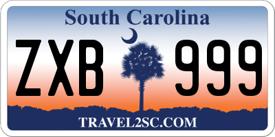 SC license plate ZXB999