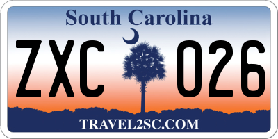 SC license plate ZXC026
