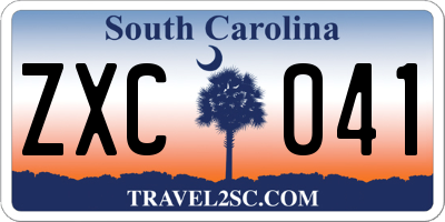 SC license plate ZXC041
