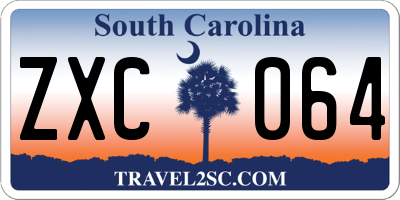 SC license plate ZXC064
