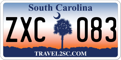 SC license plate ZXC083