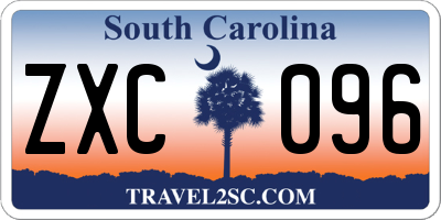 SC license plate ZXC096