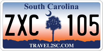 SC license plate ZXC105
