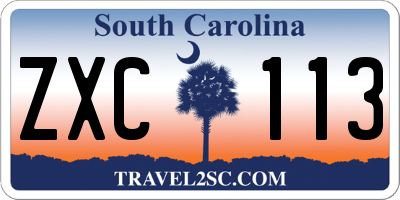 SC license plate ZXC113