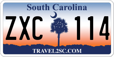 SC license plate ZXC114