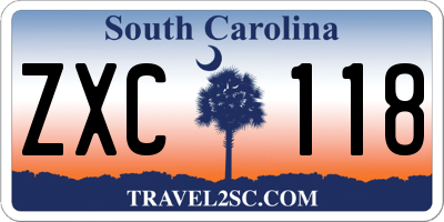 SC license plate ZXC118