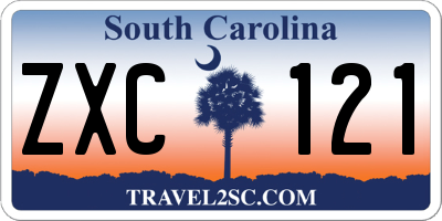 SC license plate ZXC121