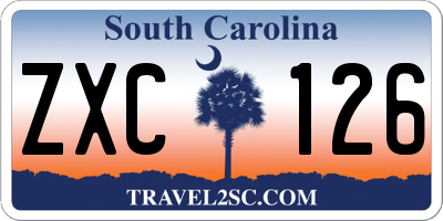 SC license plate ZXC126