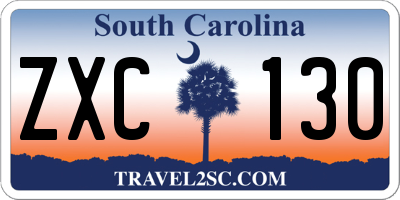 SC license plate ZXC130