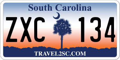 SC license plate ZXC134