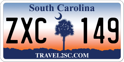 SC license plate ZXC149