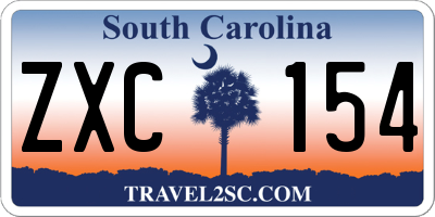 SC license plate ZXC154