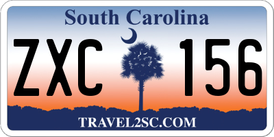 SC license plate ZXC156