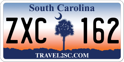 SC license plate ZXC162