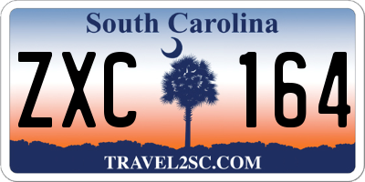 SC license plate ZXC164