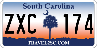 SC license plate ZXC174