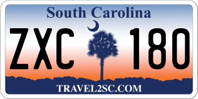 SC license plate ZXC180