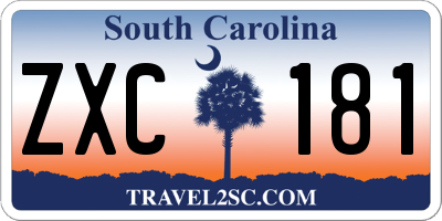 SC license plate ZXC181