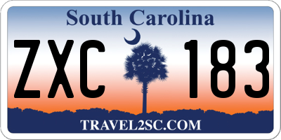 SC license plate ZXC183