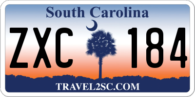 SC license plate ZXC184