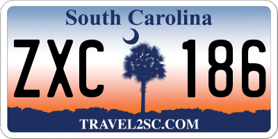 SC license plate ZXC186