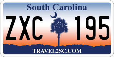SC license plate ZXC195