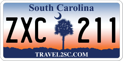 SC license plate ZXC211