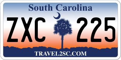SC license plate ZXC225