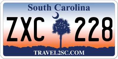 SC license plate ZXC228