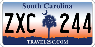 SC license plate ZXC244