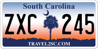 SC license plate ZXC245